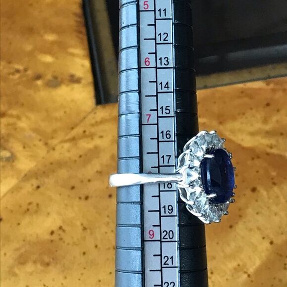 Natural Blue Kyanite Sterling Silver Cocktail Ring Discounted - Picture 6 of 14